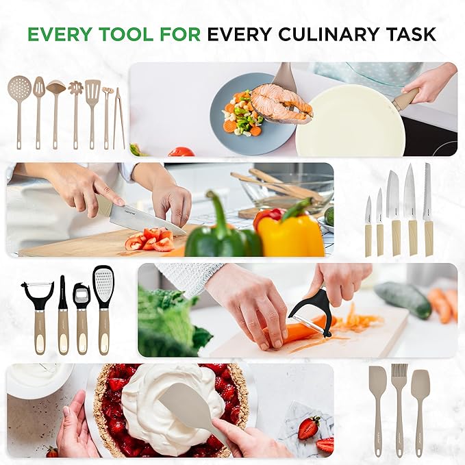 Nutrichef 54-Piece Marble Non-Stick Cookware and Bakeware Set, Professional Home Kitchen Collection with Multi-Sized Pots and Pans Set, and Heat-Resistant Tools - Image 5