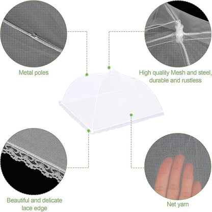 3 Pack Mesh Food Covers 19 inch, Large and Tall Food Covers, Pop-Up Mesh Food Covers Tent Umbrella for BBQs, Outdoors, Screen Tents, Parties Picnics - Image 3