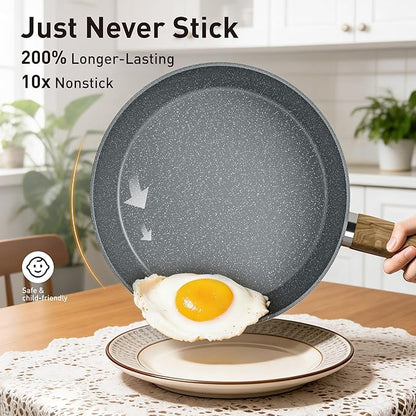 DishDelight Induction Pots and Pans Set Non Stick, 30 Piece Nonstick Kitchen Cookware Sets, Nonstick Granite Cooking Set Induction Pots and Pans, Grey - Image 9
