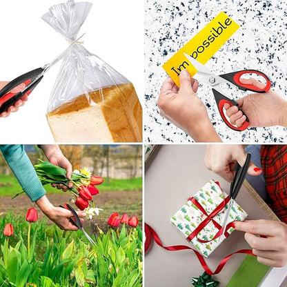 iBayam 3-Pack 8.5"Kitchen Scissors All Purpose Heavy Duty with Protective Sheath, Soft Grip Comfort Handle, Dishwasher Safe Kitchen Utensils Gadgets Set, Stainless Cooking Meat Poultry Food Shears - Image 8