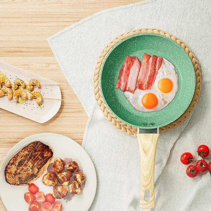 Innerwell Nonstick Frying Pan Skillet, 8 Inch Non Stick Egg Pan Omelet Frying Pans 100% PFOA-Free, Non-Toxic Healthy Cooking Pan, Induction Compatible - Image 8