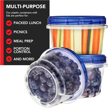 Stock Your Home 16oz Plastic Containers with Twist Top Lids (10 Pack), 2 Cup Freezer Containers with Lids for Leftover Food, Airtight Reusable Soup Containers, Microwave and Dishwasher Safe - Image 5