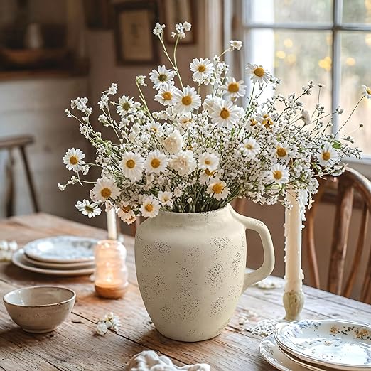 Potchen Rustic Kitchen Utensil Holder with Handle,7.48" H Ceramic Vintage Utensil Crock for Countertop, Farmhouse Kitchen Decoration Ceramic Pot for Spatulas Spoons Tongs(Novelty,Antique Cream) - Image 7