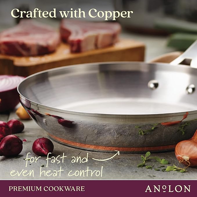 Anolon Stainless Steel & Hard Anodized Aluminum, Cookware Set (11 Piece) - Image 3