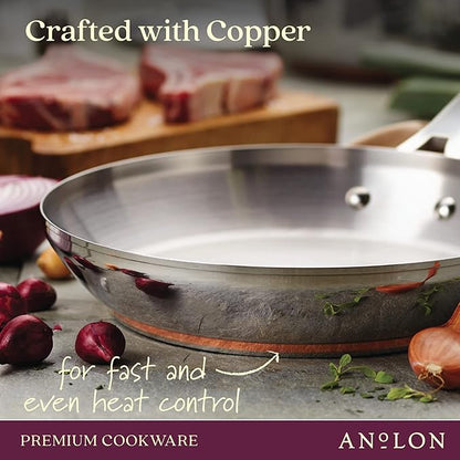 Anolon Stainless Steel & Hard Anodized Aluminum, Cookware Set (11 Piece) - Image 3