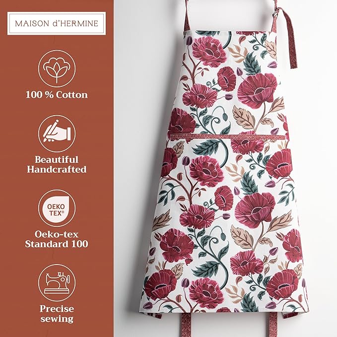 Maison d' Hermine 100% Cotton Apron for women with Pocket Kitchen Chef Apron for Men Cooking Mothers Day Gifts - Image 2