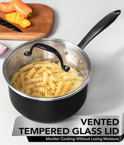 MICHELANGELO Stainless Steel Saucepan Set, Triply-Base Sauce Pan with Lids, Stainless Steel Sauce Pot for All Stoves, Induction Compatible, Oven Safe - 1QT & 2QT & 3QT - Image 4