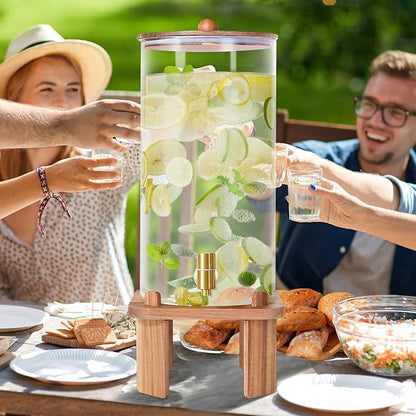 3 Gallon Extra Large Drink Dispenser for Parties,Glass Beverage Dispenser with Stand,Water Drink Dispenser with Airtight Valve,Lemonade Dispenser for Fridge,Water, Juice,Cocktails,Ice Tea & Sun Tea - Image 6