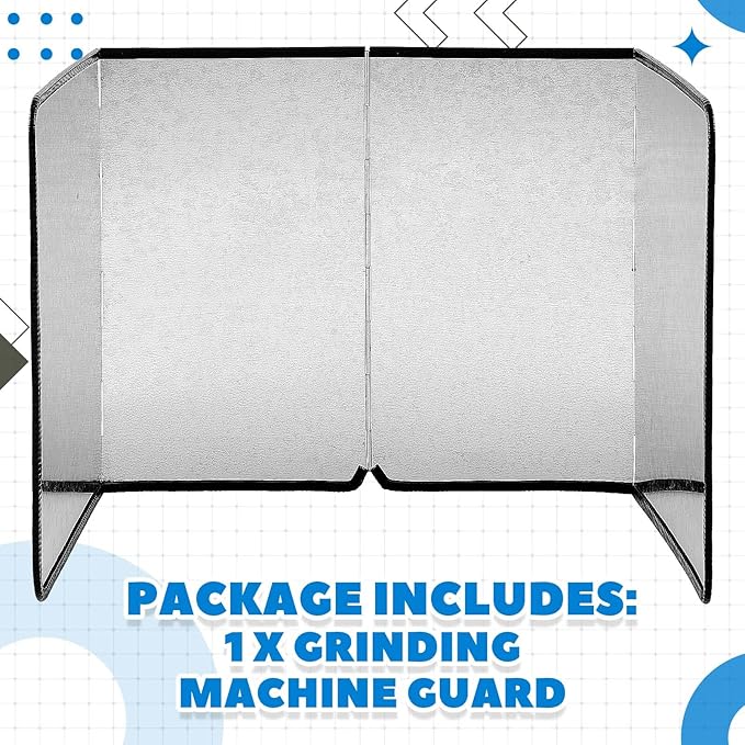 Honeydak Splatter Guard Stained Glass Supplies 39.37 x 16.14 Inch Galvanized Sheet Grinder Splatter Screen Foldable Anti Splash Guard 4 Sided Protector with Power Cord Notch for Glass Grinding Machine - Image 3