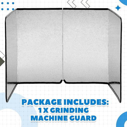 Honeydak Splatter Guard Stained Glass Supplies 39.37 x 16.14 Inch Galvanized Sheet Grinder Splatter Screen Foldable Anti Splash Guard 4 Sided Protector with Power Cord Notch for Glass Grinding Machine - Image 3