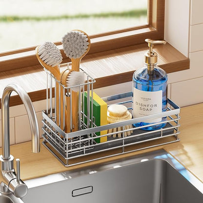 Yofidra Sink Caddy With Stone Drying Tray, Silver, M - Image 8
