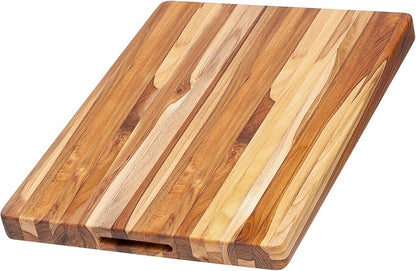 Teakhaus Cutting Board - Large (L) Wood Cutting Board with Grip Handles - Holiday Gift Ideas for Men and Women - Gift-Ready, Reversible, Edge Grain Wood, Knife Friendly - FSC Certified by TEAKHAUS