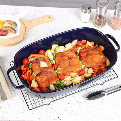 4.5 Quart Ceramic Baking Dish,Serving Bakeware for Casserole,Lasagna,Gratin,Broiling,Roasting,and Baking.Large Deep 14x10x3.11 inches Pan,Safe for Oven Microwave Refrigerator Disinfection Cabinet and - Image 2