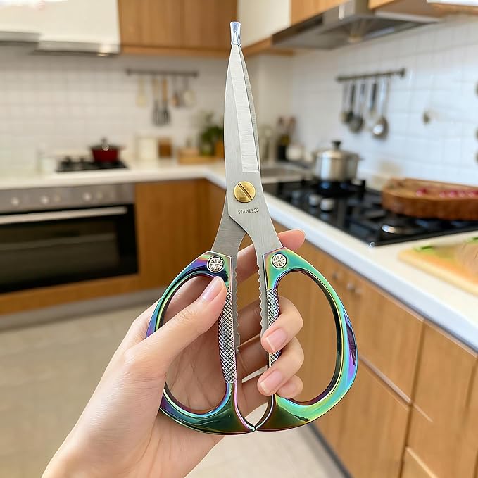 Kitchen Scissors All Purpose Heavy Duty Kitchen Shears for Food, Meat, Poultry, vegetable, Herbs| 7.5inches Utility Scissors for Cooking, Office, Fabric - Image 2