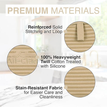 All-Clad Premium Pot Holder & Hot Pad: Heat Resistant to 500 Degrees - 100% Cotton, 10"x6.25" Hot Pad for Kitchen and Barbeque, (2-Pack), Cappuccino - Image 5