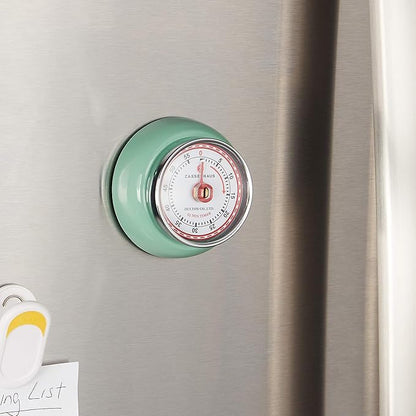 Zassenhaus Magnetic Retro Kitchen Timer, Classic Mechanical Cooking Timer (Mint Green) - Image 4
