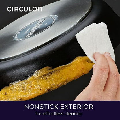Circulon Symmetry Hard Anodized Nonstick Induction Frying Pan Twin Pack, 10-Inch and 12-Inch, Pan Sets for Cooking Nonstick, Black - Image 5