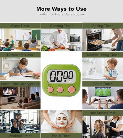 Digital Timer for Classroom Teachers Students, Magnetic Kitchen Countdown Timer, Easy Timers for Kids Homework Study Cooking Gym Game, 6 Pcs - Image 8