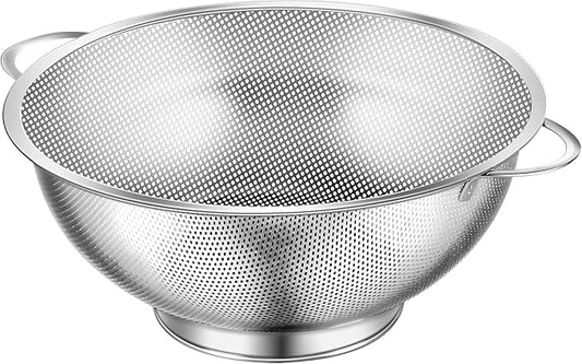 Kaishun Colander Stainless Steel 5-Quart, Strainer for Kitchen Food, Dishwasher Safe