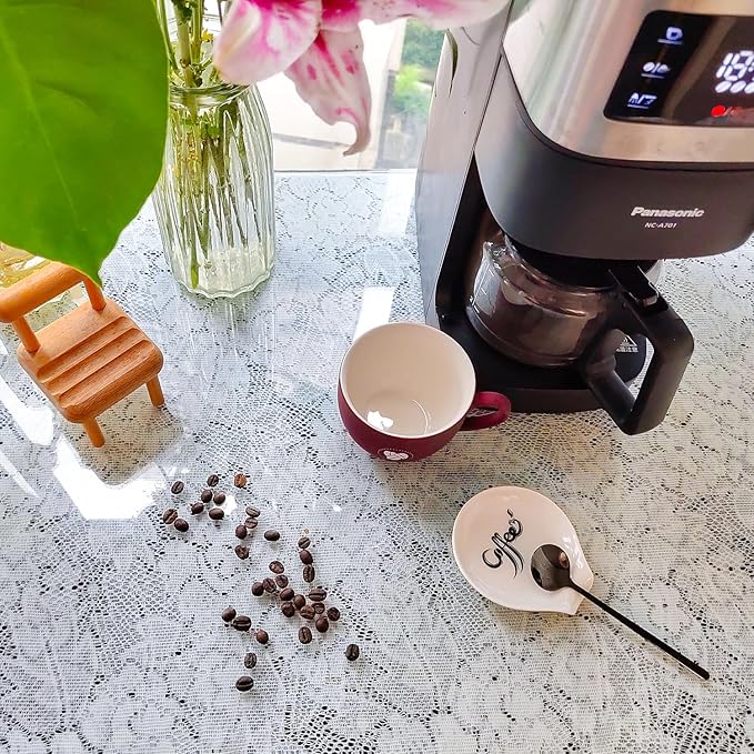 Coffee Spoon Rest, Small Ceramic Coffee Spoon Holder, Porcelain Spoon Holder, Ceramic Spoon Rest for Tablespoon,Teaspoon,Bar Spoon,Coffee Bar Accessories (Spoon Rest+Black Spoon) - Image 6