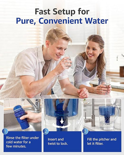Overbest 7010E Pitcher Water Filter Replacement for All PUR®, PUR® Plus Pitcher and Dispenser Filtration Systems, PPF900Z2, CRF950Z, PPF951K, 60 Gallons, 2 Pack