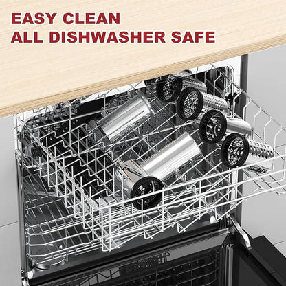 Stainless Steel Slicer Shredder Attachment for Kitchenaid Stand Mixer,kitchen aid cheese grater,Salad Maker,Dishwasher Safe with 4 Blades by Kitchwiyte