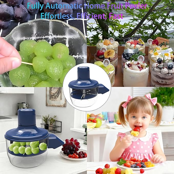 Automatic Grape Peeler Machine,Electric Peeling Machine for Grape,Automatic Garlic & Cherry Tomato Peeler Skin Remover Tool for Small Fruits,Efficient Peeling Kitchen Gadget for Home Use (Blue) - Image 4