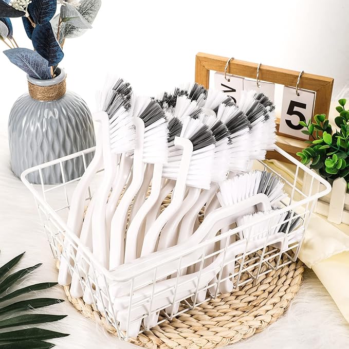 Yinkin 24 Pcs Kitchen Scrub Brush Bulk Sink Bathroom Edge Corner Cleaning Brush Right Angle Mini for Grout Household Dishwasher Tile Lines Window Track Deep Cleaning with Stiff Bristles - Image 5