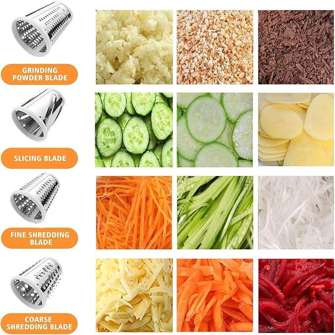 Slicer Shredder Attachment for Kitchenaid Stand Mixer, Salad Machine with Vegetable Slicer, Salad Maker, Food Slicers Cheese Grater Attachments for Kitchenaid Mixer Dishwasher Safe By Airpro,Blue - Image 2