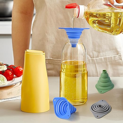 Kitchen Funnel Set 3 Pack,Funnels for Kitchen Use Filling Bottles,Silicone Funnel Collapsible,Small Funnels for Filling Small Bottles - Image 4