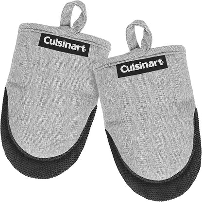 Cuisinart Mini Oven Mitts – 5.5” x 7” Heat-Resistant Kitchen Mitts for Oven with Non-Slip Neoprene Palm, Cotton Filling, and Fabric Loop – Durable Oven Mitt Set for Cooking & Baking (Chambray) by Unknown