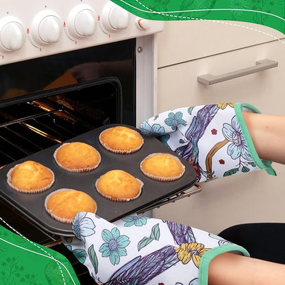 Leinuosen 6 Bird Flower Kitchen Towels Kitchen Decor and Accessories Set Floral Plant Oven Mitts and Pot Holders Sets Farmhouse Absorbent Dish Towels for Cooking Baking Grilling - Image 6