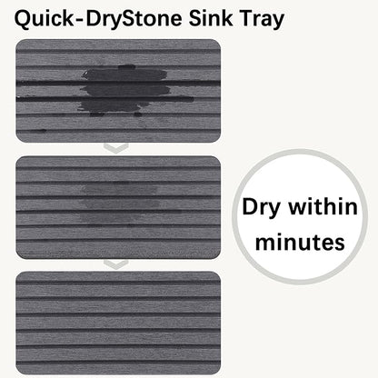 NiuYichee 2 PCS Water Absorbent diatomite Coasters, 7.1" x 3.5" Water Absorbing Stone Tray for Sink, Stone Drying mat for Kitchen Counter, Stone soap Tray Used for Hand Soaps & toiletries & Plants - Image 4