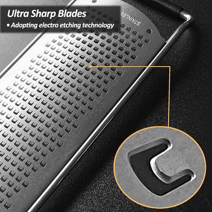 Professional Zester Grater Fine for Hard Cheese, Citrus Fruits, Garlic, Chili, Cinnamon and Nutmeg, Kitchen grater with Razor-Sharp Stainless Steel Blade (Fine) - Image 4