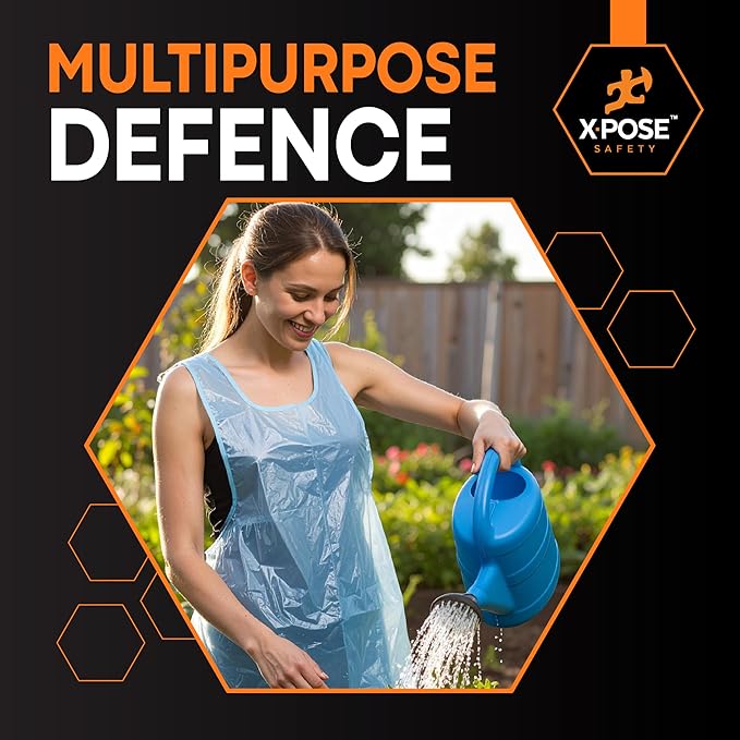 Xpose Safety 5000 Blue Plastic Disposable Aprons for Cooking & more Individually Packaged, Durable 1 Mil Waterproof Polyethylene 24" x 48" - Image 5