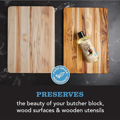 CLARK'S Cutting Board Care Kit with Coconut Oil - Includes Wax, Soap, Scrub Brush, Buffing Pad, and Applicator - for Kitchen Countertops, Butcher Blocks, Wooden Bowls and Utensils - Food Safe