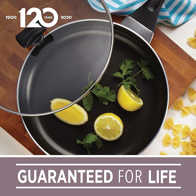 Farberware Dishwasher Safe Nonstick Jumbo Cooker/Saute Pan with Helper Handle -Aluminum, 6 Quart, Blue - Image 9