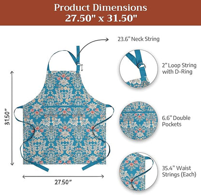 Maison d' Hermine 100% Cotton Apron for women with Pocket Kitchen Chef Apron for Men Cooking Mothers Day Gifts