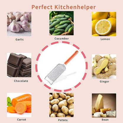 Cheese Grater with Handle, Vituer Stainless Steel Graters for Kitchen, Cheese Grater Lemon Zester Handheld, Great for Cheese, Ginger, Chocolate, Spices and More, Dishwasher Safe - Image 4