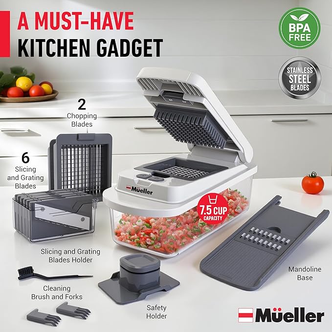 Mueller The Real Original Pro Chopper since 2013 Vegetable Chopper Mandoline Slicer, 8 Blade Food Veggie Chopper Onion Vegetable Cutter with Container, Kitchen Gadgets & Essentials, (10 in 1) - Image 7