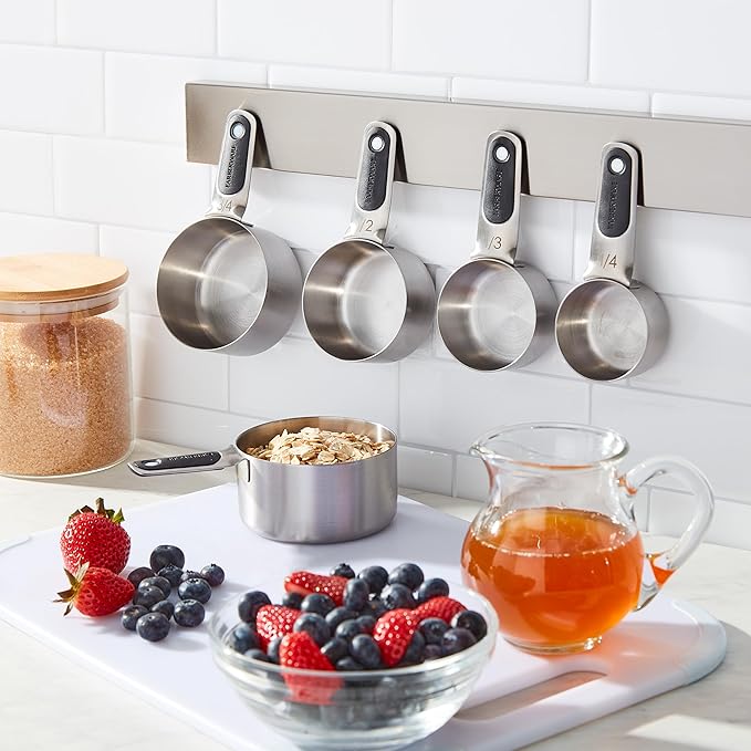 Farberware Professional Set of 5 Stainless Steel Measuring Cups, Precision and Ease in Every Scoop, Features Magnetic Handles for Easy Storage, Dishwasher Safe - Image 7