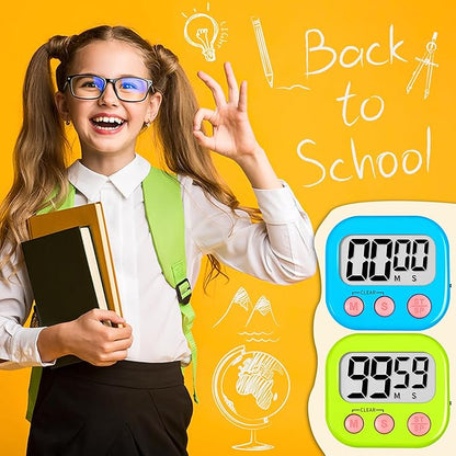 ZILLEEN Classroom Timer for Kids Teachers Digital Timers, Blue Green 6 Pack - Image 6