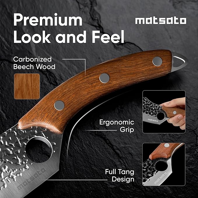 Matsato Knife Set 3-Piece Kitchen Knives, Cooking Chef Knife Set, Cleaver, Kitchen And Chef Cutting and Chopping Knives Sets Juego De Cuchillos Para Cocina - Image 8