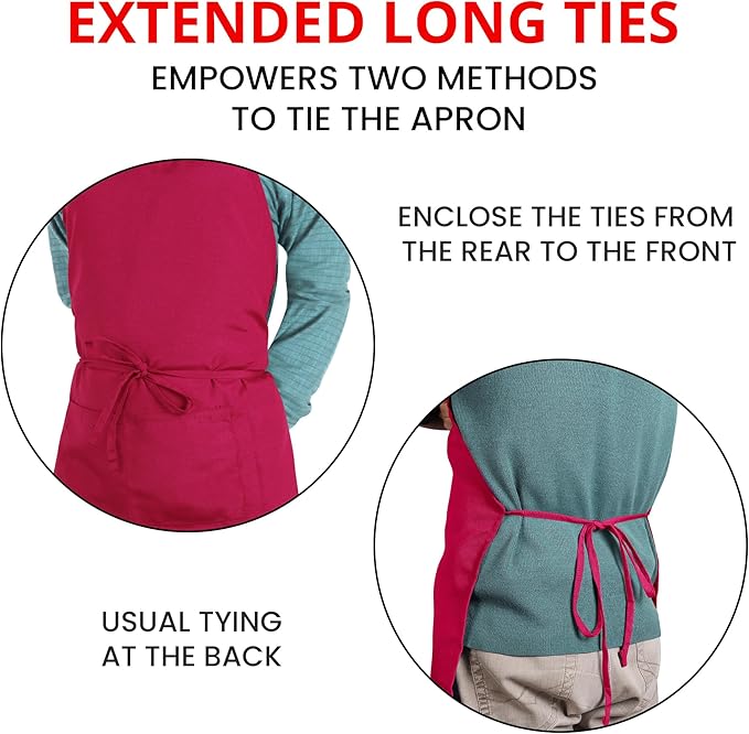 Utopia Kitchen 10 Pack Bib Apron Adjustable with 2 Pockets, Water and Oil Resistant, Cooking Kitchen Chef Apron for Women Men - Image 5
