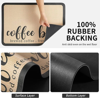 HotLive Coffee Mat - Absorbent Hide Stain Rubber Backed Dish Drying Mat for Kitchen Counter - Bar Mats for Countertops Accessories Fit Under Coffee Maker Espresso Machine - Image 6
