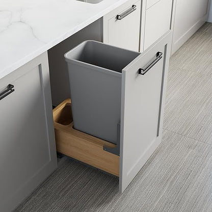 Dowell Single 50Qt Undermount Trash Pull-Out Waste Container with Full Extension Soft-Close Slides, Bottom Mounted, Face Frame/Frameless Min. Cabinet Opening: 12-1/2 Inch Wide-4008 0115 50 by DowellKitchenBath