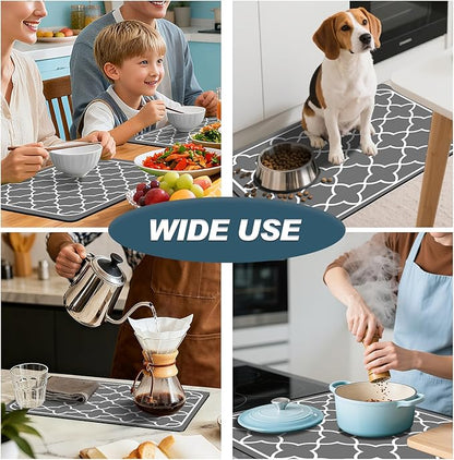Dish Drying Mats for Kitchen Counter, Waterproof Coffee Mat for Countertop, Under Sink Mats, Coffee Bar Mat Accessories