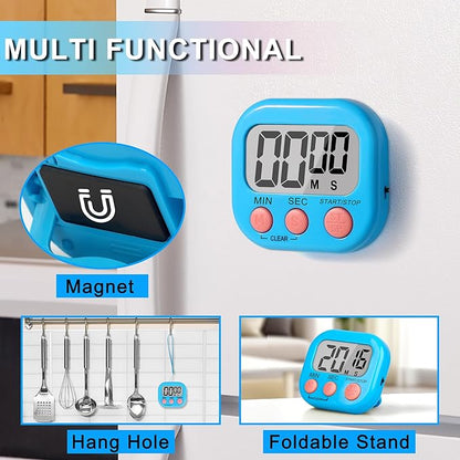 ZILLEEN Classroom Timer for Kids Teachers 4 Pack Digital Timers, Blue & White - Image 2