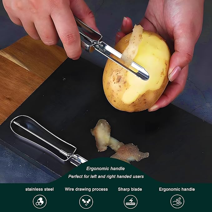 Potato Peelers for Kitchen, 2 Pcs, Just Like Mom's old steel Peeler - Image 2
