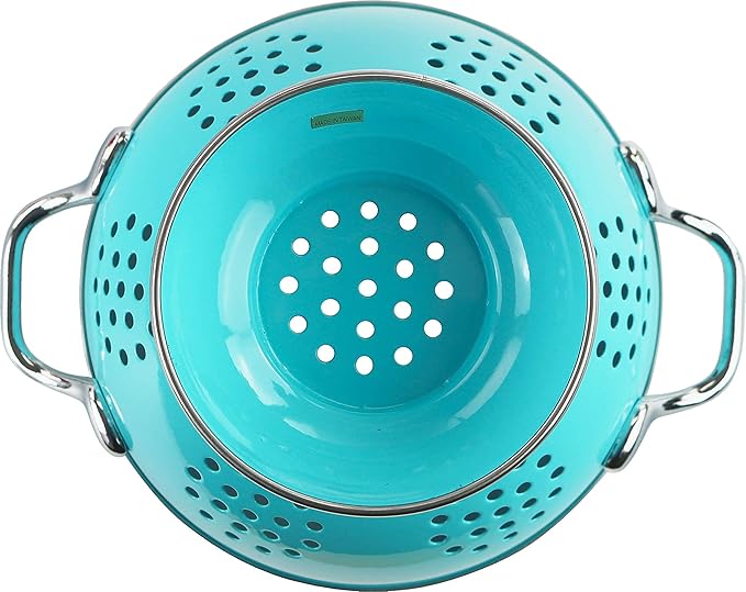 Calypso Basics by Reston Lloyd Powder Coated Enameled Colander, 1.5 Quart, Turquoise